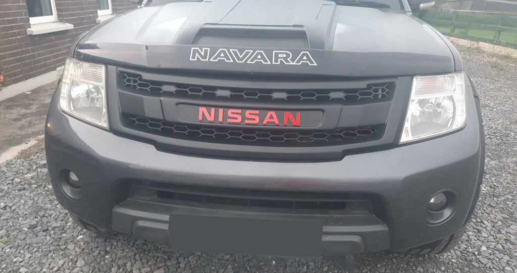 NISSAN NAVARA FACELIFT GRILL 2011-2015 RED VERSION FULL GRILL WHITE LEDS