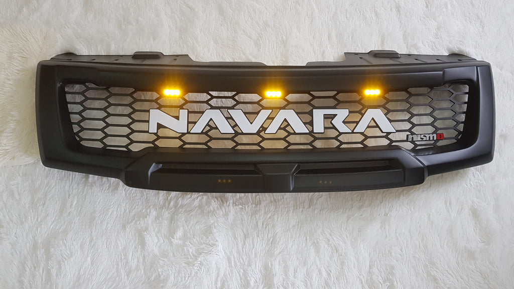 NISSAN NAVARA FACELIFT GRILL 2011-2015 FULL GRILL WHITE LOGO