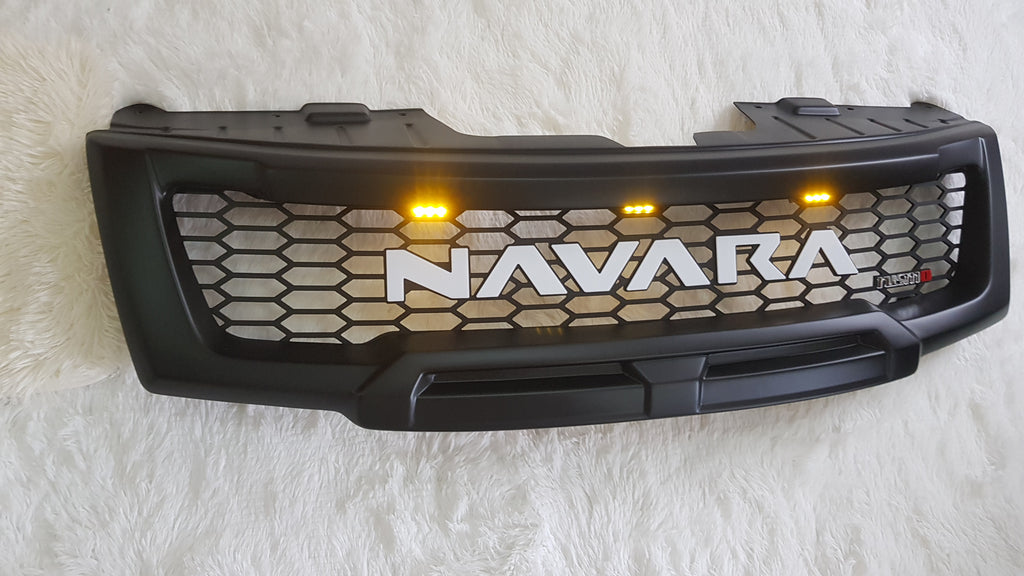 NISSAN NAVARA FACELIFT GRILL 2011-2015 FULL GRILL WHITE LOGO