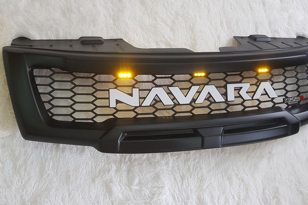 NISSAN NAVARA FACELIFT GRILL 2011-2015 FULL GRILL WHITE LOGO