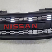 NISSAN NAVARA FACELIFT GRILL 2011-2015 RED VERSION FULL GRILL WHITE LEDS