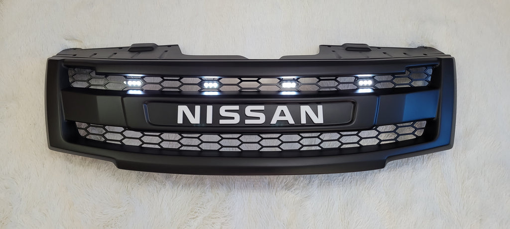 NISSAN NAVARA FACELIFT GRILL 2011-2015 WHITE VERSION FULL GRILL WHITE LEDS