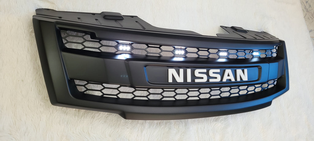 NISSAN NAVARA FACELIFT GRILL 2011-2015 WHITE VERSION FULL GRILL WHITE LEDS