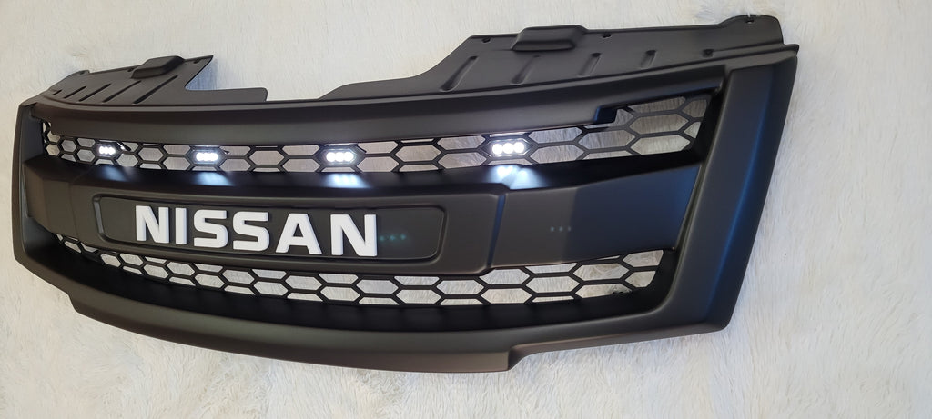 NISSAN NAVARA FACELIFT GRILL 2011-2015 WHITE VERSION FULL GRILL WHITE LEDS