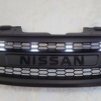 NISSAN NAVARA FACELIFT GRILL 2011-2015 BLACK VERSION FULL GRILL WHITE LEDS