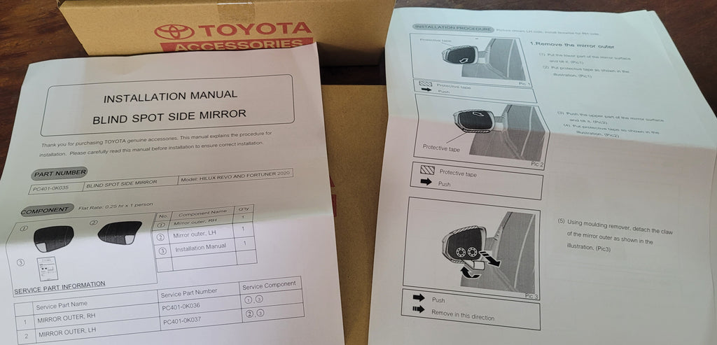 GENUINE  Toyota Hilux  Fortuner blind spot mirrors