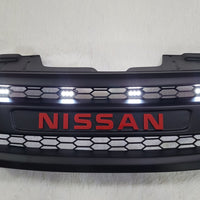 NISSAN NAVARA FACELIFT GRILL 2011-2015 RED VERSION FULL GRILL WHITE LEDS