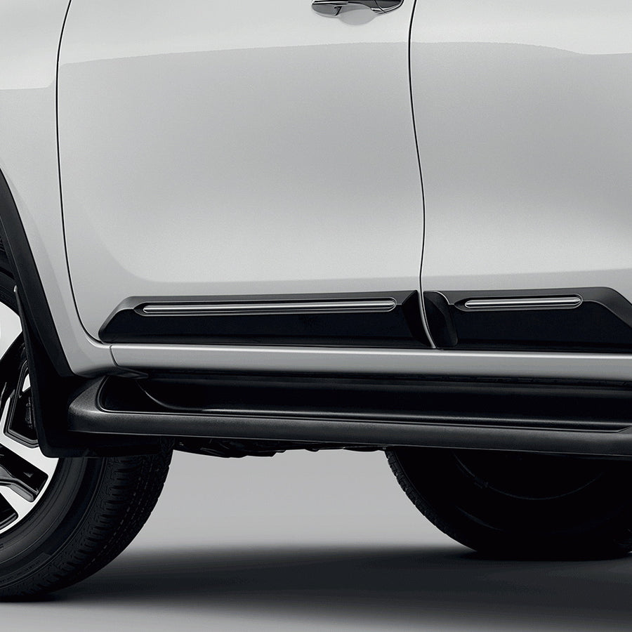 GENUINE TOYOTA FORTUNER  SIDE DOORS BODY SIDE MOLDING TRIMS (BLACK WITH SILVER)