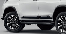 Load image into Gallery viewer, GENUINE TOYOTA FORTUNER  SIDE DOORS BODY SIDE MOLDING TRIMS (BLACK WITH SILVER)