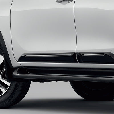 GENUINE TOYOTA FORTUNER  SIDE DOORS BODY SIDE MOLDING TRIMS+STAINLESS REAR BUMPER PROTECTOR