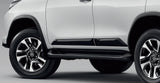 GENUINE TOYOTA FORTUNER  SIDE DOORS BODY SIDE MOLDING TRIMS (BLACK WITH SILVER)