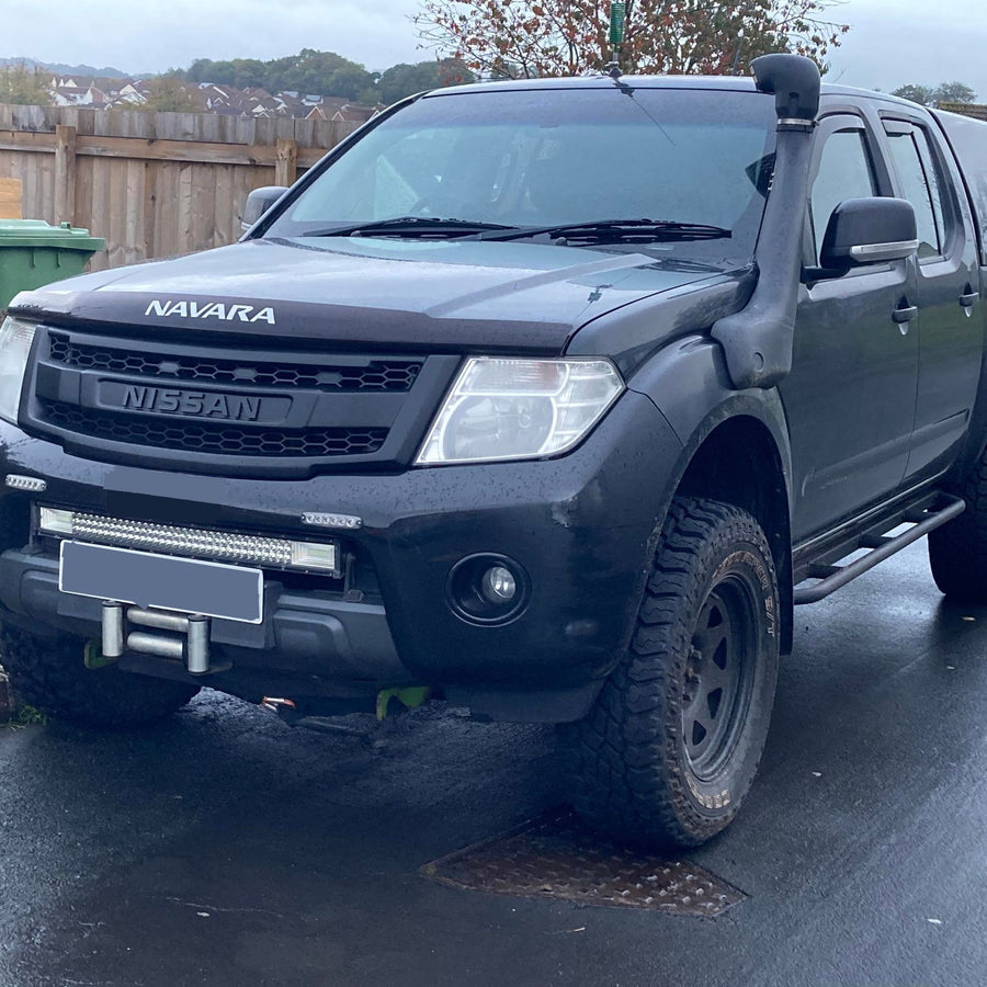 NISSAN NAVARA FACELIFT GRILL 2011-2015 BLACK VERSION FULL GRILL WHITE LEDS