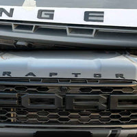 FORD RANGER 2022/2023 MATT BLACK/GLOSS BLACK/RED/WHITE /CHROME BONNET EMBLEM