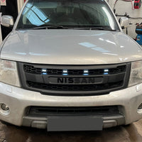 NISSAN NAVARA FACELIFT GRILL 2011-2015 BLACK VERSION FULL GRILL WHITE LEDS