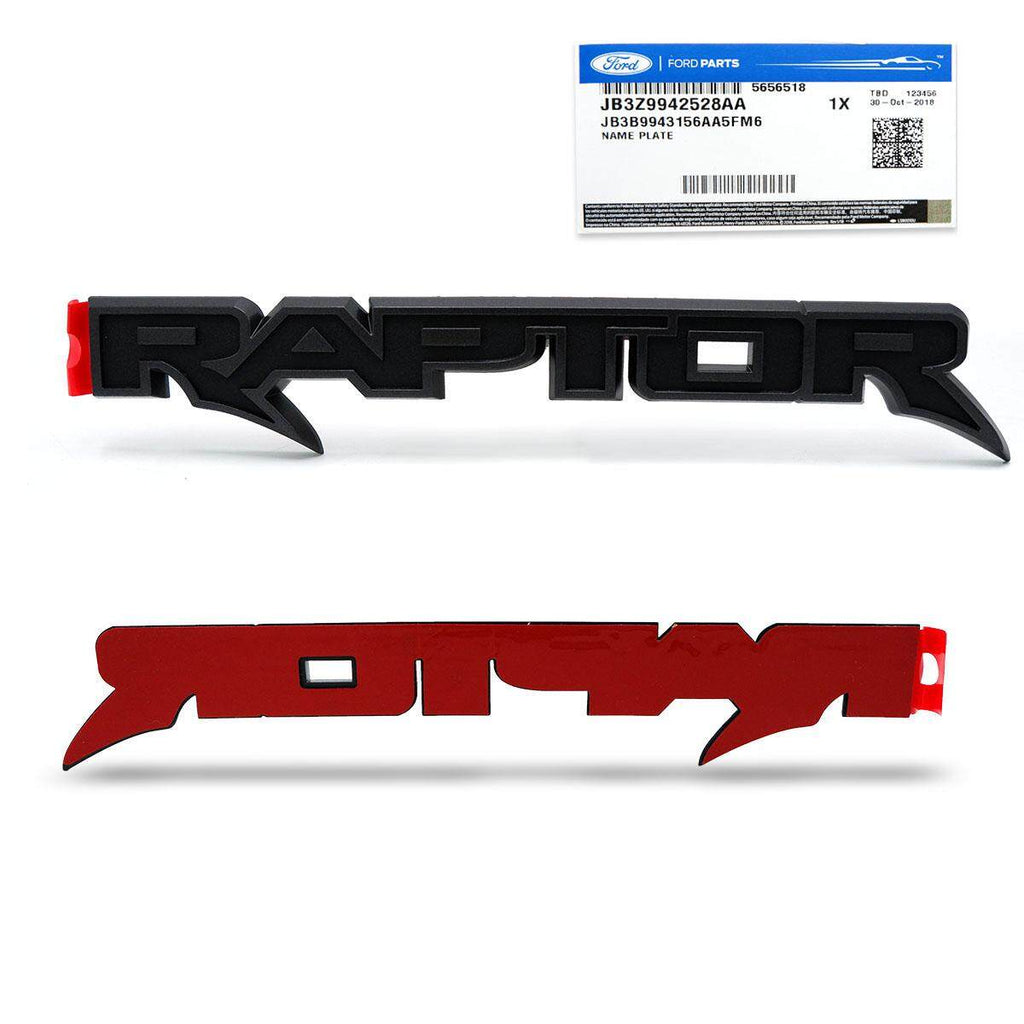 GENUINE FORD RAPTOR Rear Logo Emblem Raptor 3D Black Fits Ford Ranger 2012-2024