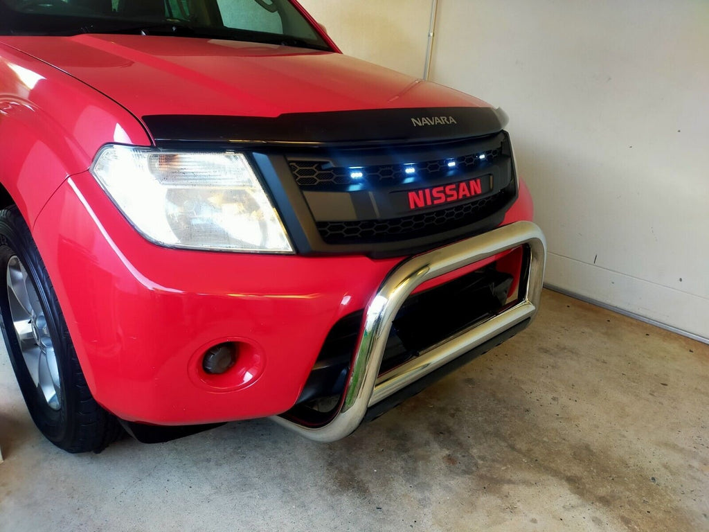 NISSAN NAVARA FACELIFT GRILL 2011-2015 RED VERSION FULL GRILL WHITE LEDS