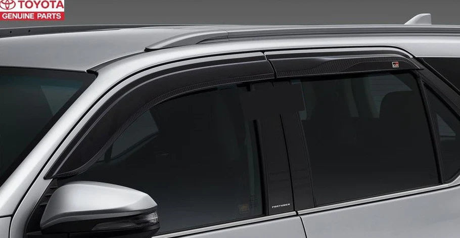 PACKAGE TOYOTA FORTUNER 2015-2025  GR SPORT BUMPER TRIM PROTECTOR HB BRAND+GR SPORT GENUINE WIND DEFLECTORS