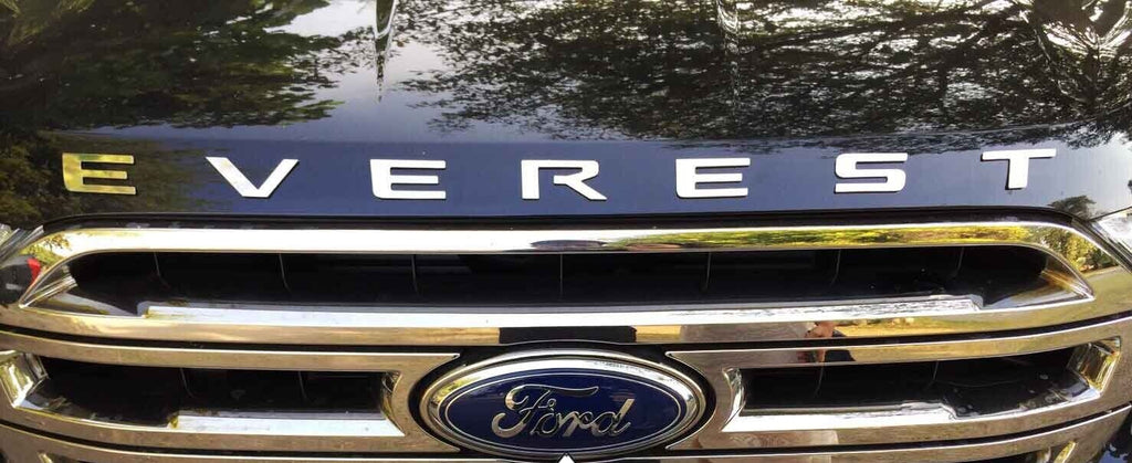 FORD EVEREST 2015-2023 SET OF BONNET LETTERS"EVEREST" LETTERS STAINLESS