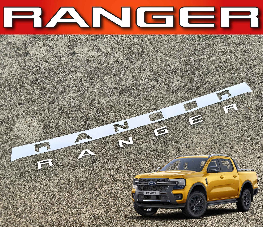 FORD RANGER 2022/2023 MATT BLACK/GLOSS BLACK/RED/WHITE /CHROME BONNET EMBLEM