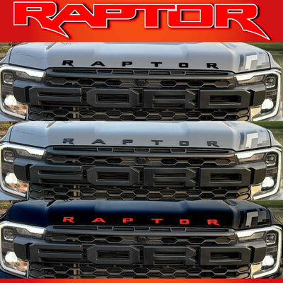 FORD RANGER 2022/2023 MATT BLACK/GLOSS BLACK/RED/WHITE /CHROME BONNET EMBLEM
