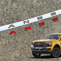 FORD RANGER 2022/2023 MATT BLACK/GLOSS BLACK/RED/WHITE /CHROME BONNET EMBLEM