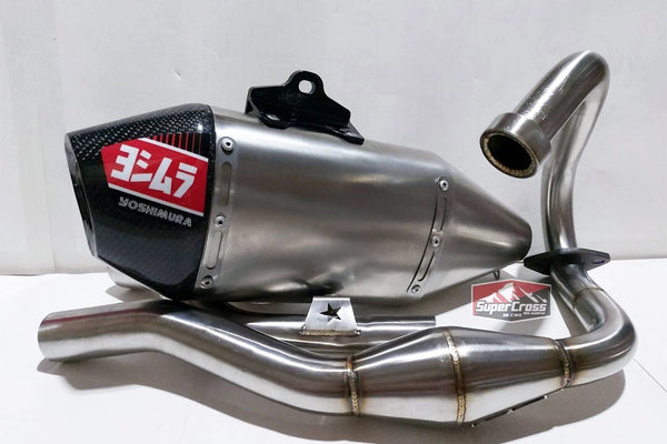 FULL SYSTEM RACING PIPE KIT STAINLESS STEEL CARBON SILVER FOR KAWASAKI KLX 230