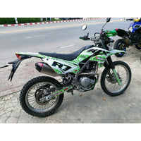 FULL SYSTEM RACING PIPE KIT STAINLESS STEEL CARBON SILVER FOR KAWASAKI KLX 230