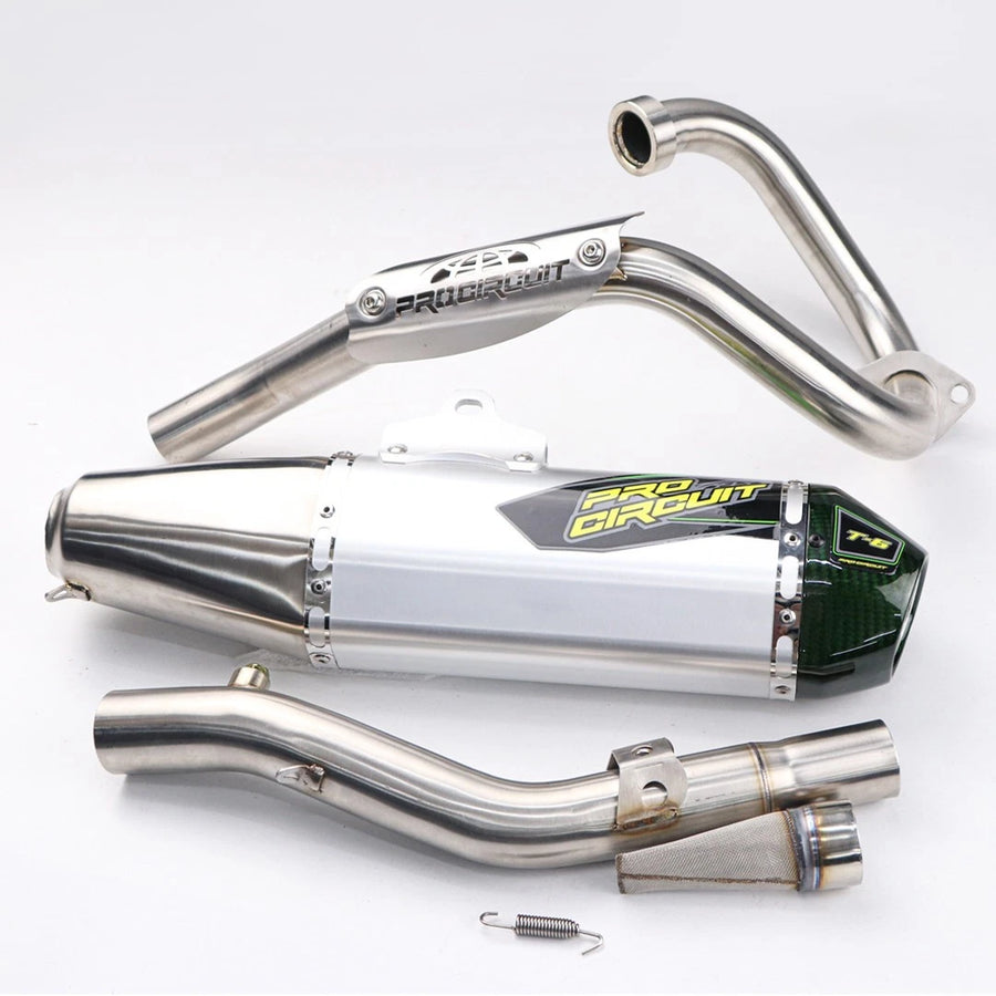 EXHAUST FULL SYSTEM STAINLESS PIPE GREEN CARBON FOR KAWASAKI KLX230 L - KLX230 R