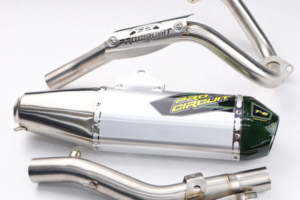 EXHAUST FULL SYSTEM STAINLESS PIPE GREEN CARBON FOR KAWASAKI KLX230 L - KLX230 R