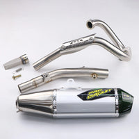 EXHAUST FULL SYSTEM STAINLESS PIPE GREEN CARBON FOR KAWASAKI KLX230 L - KLX230 R