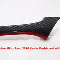 TOYOTA HILUX REVO 2016 GENUINE DASH BOARD EYEBROW CARBON FIBER /RED LINE