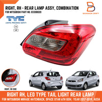 MITSUBISHI MIRAGE HATCHBACK A03A 16-19 RH RIGHT LED TAIL LAMP REAR LIGHT&nbsp;  RH SIDE