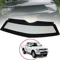 Front Net Mesh Grille Matte Black For Mitsubishi Triton MN ML L200 2009-2014