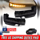 Pair Side Wing Mirror Turn Signal Light Lamp Led Drl For Toyota Hilux 2015-2023