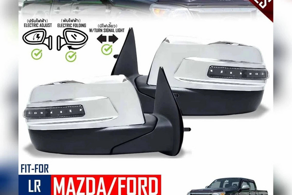 For Ford Ranger Mazda BT-50 2006-2009 Pair LR Side Mirror Chrome Electric 7Wires
