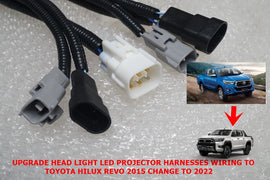 UPGRADE LED PROJECTOR HARNESSES WIRING FOR TOYOTA HILUX 2015 CHANG TO 2022