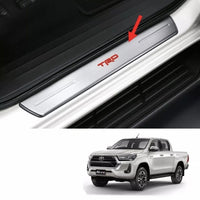 GENUINE TRD SCUFF PLATE STAINLESS COVER FIT TOYOTA HILUX REVO SR5 M70 M80 4DOOR