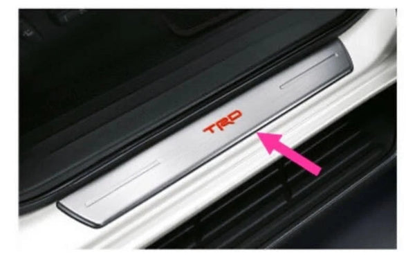 GENUINE TRD SCUFF PLATE STAINLESS COVER FIT TOYOTA HILUX REVO SR5 M70 M80 4DOOR