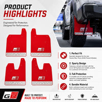 Red GR Mud Flaps Splash Guards for New Toyota Hilux  2026-Present Set of 4