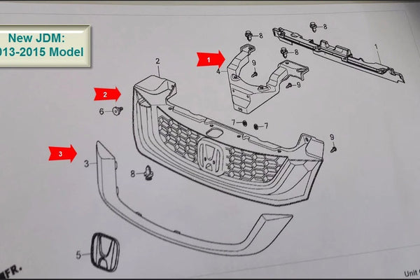 Genuine Honda Civic GRILL  FB EX SI Sedan Front JDM 2010-2015