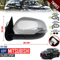 LH Side Mirror Electric 7W Chrome W/Signal For Mitsubishi Pajero Sport 2016-2023