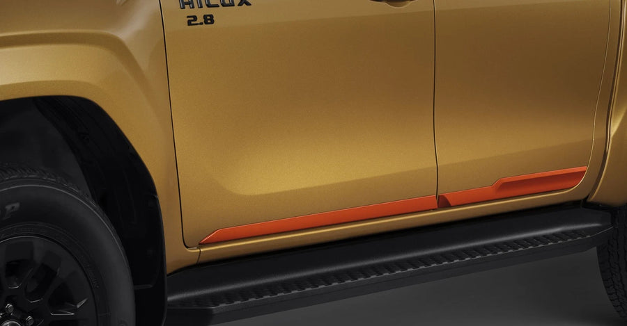 New Hilux Body Side Molding Orange Front Rear Door Left Right Garnish Rocc