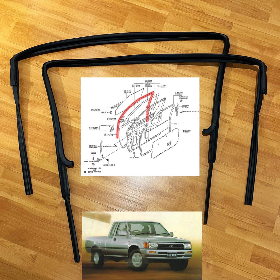 Toyota Hilux LN85 Pickup Truck door window seal 88-97