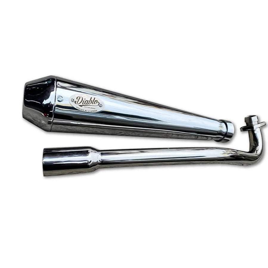 Full System Muffler Pipe Chrome Diabolus For Honda C125 Super Cub 2018-2023