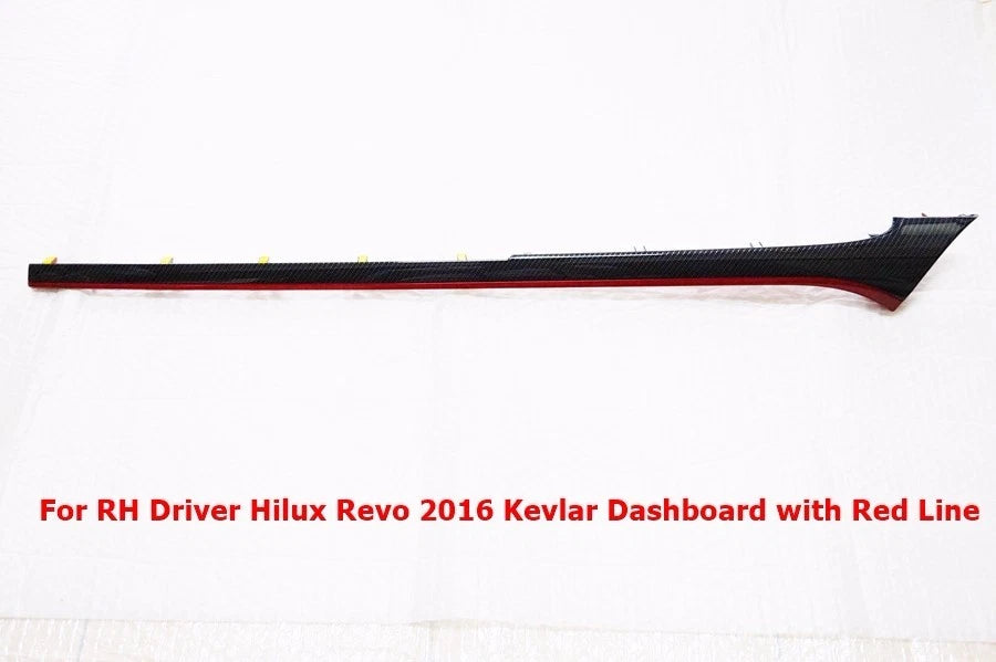 TOYOTA HILUX REVO 2016 GENUINE DASH BOARD EYEBROW CARBON FIBER /RED LINE