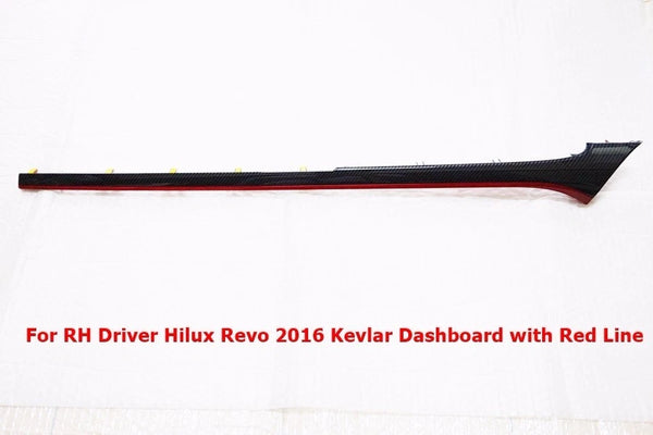 TOYOTA HILUX REVO 2016 GENUINE DASH BOARD EYEBROW CARBON FIBER /RED LINE